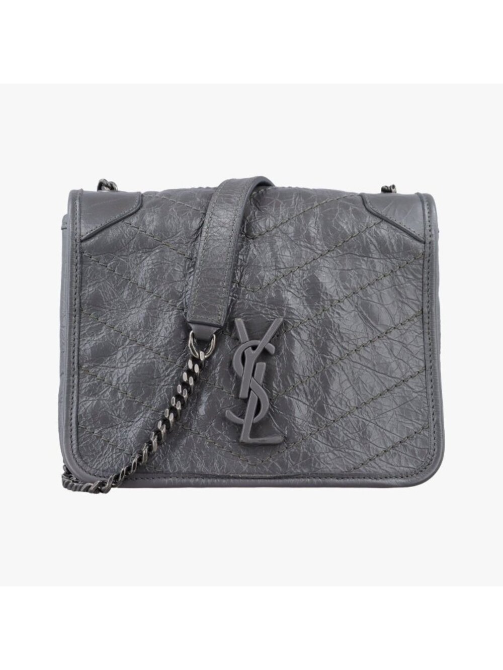 Saint Laurent Niki Gray Leather